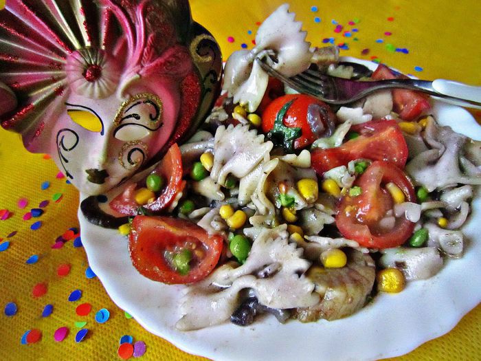 Рагу с морскими гребешками и пастой фарфалле &amp;quot;Венецианский карнавал&amp;quot;