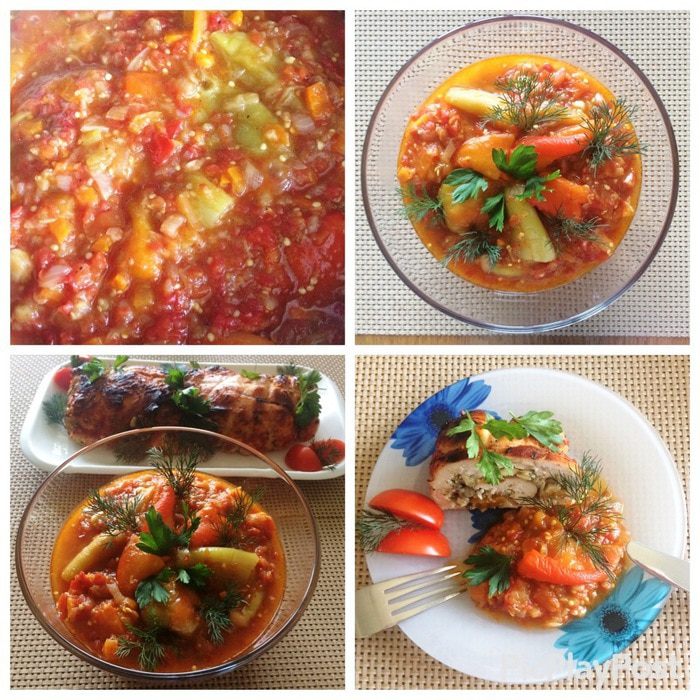 Икра из баклажанов с печеным перцем