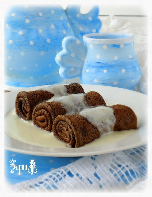 Черемуховые блины со сметанно-лимонным соусом