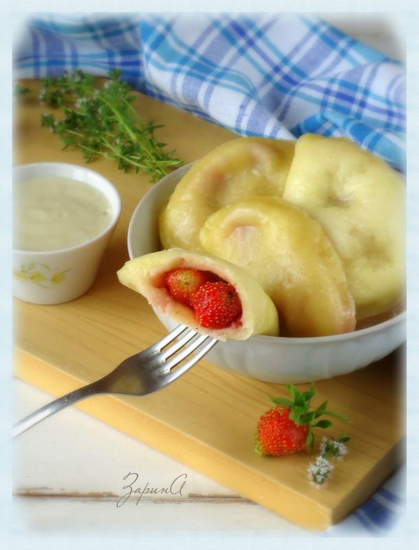 Вареники творожные с ванильно-тимьяновым соусом