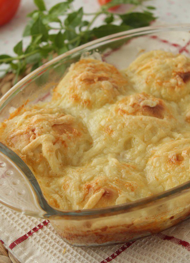 Запеченные картофельные шарики с фаршем