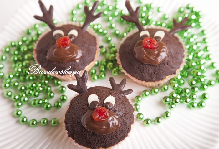 Новогодние капкейки &amp;quot;Олени&amp;quot;