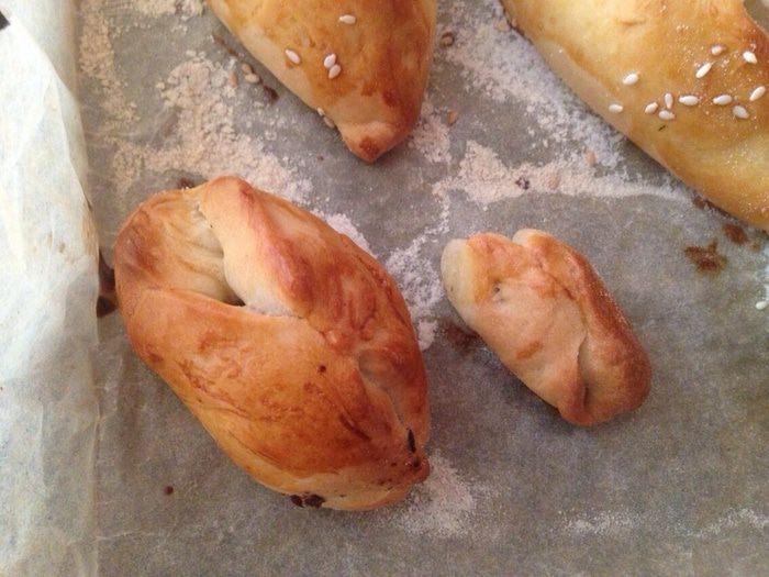 Скороспелые пирожки с печенью и овощами