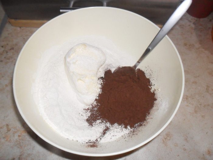 Шоколадно-творожный пирог