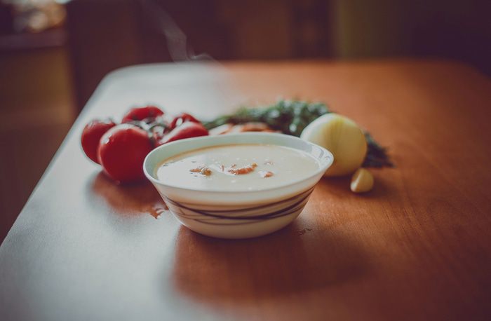 Сырный супчик с креветками