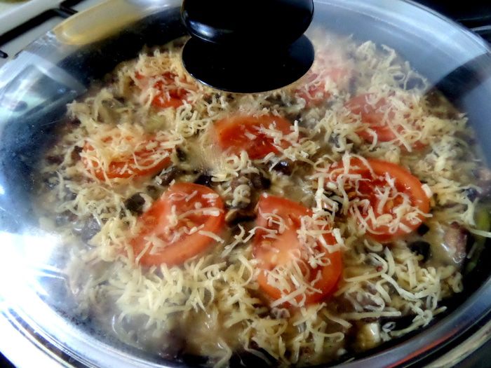 Фриттата из баклажанов с грибами