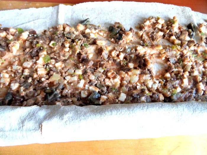 Пирог с грибами (из лаваша)