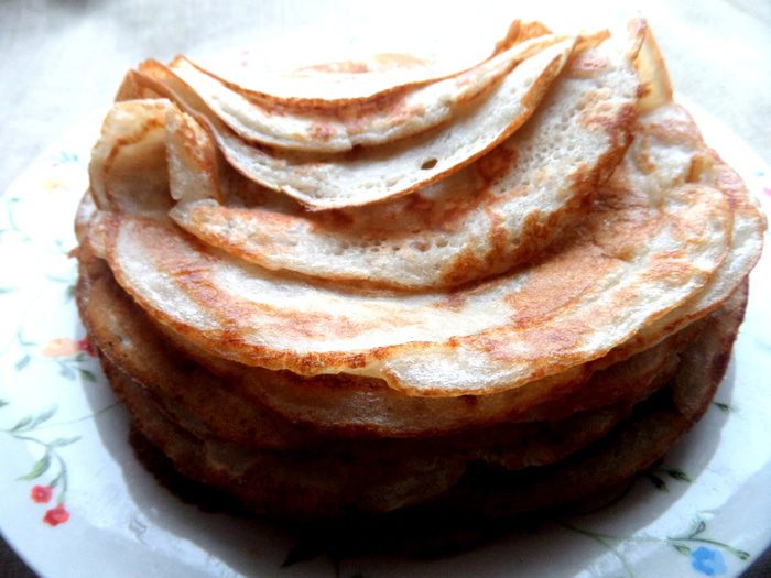 Творожные блинные трубочки