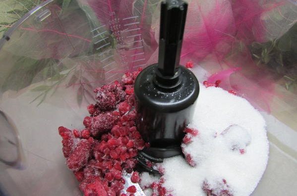 Семифредо из рикотты с малиной и миндальным печеньем