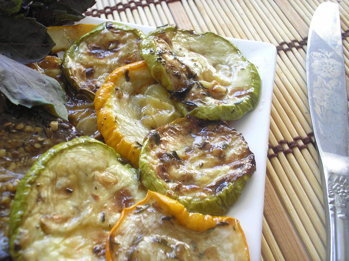 Цукини и баклажаны в медово-бальзамичном маринаде