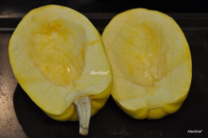 Мясное рагу с тыквой спагетти