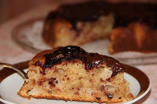 Яблочно-творожный кекс