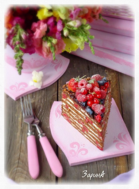 Торт медовый &amp;quot;Спартак&amp;quot; с малиной