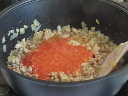 Мясная запеканка с тортильони
