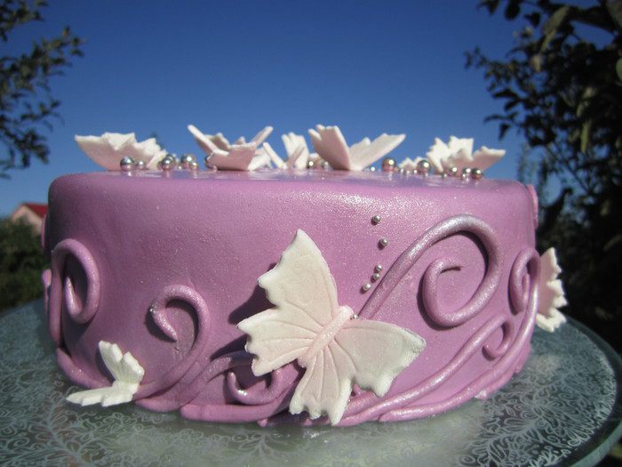 Торт &amp;quot;Бабочки на сиреневом&amp;quot;