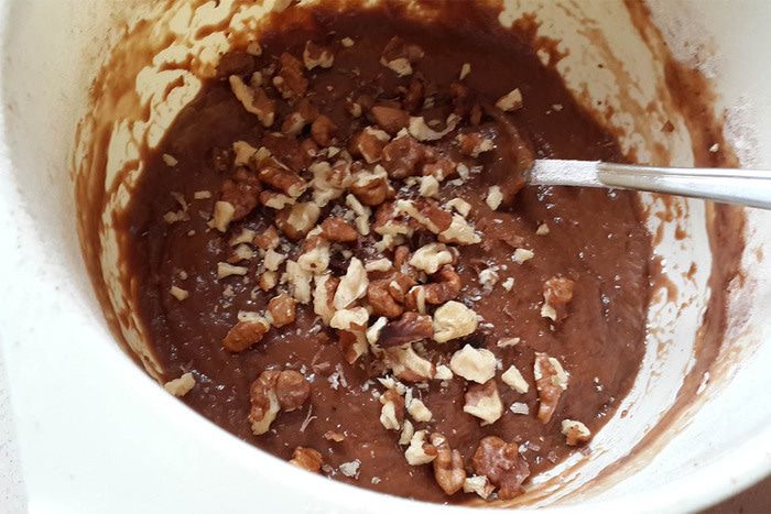 Постный шоколадно-ореховый кекс