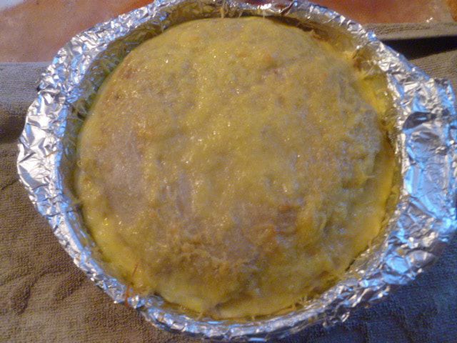 Блинный пирог с мясом 