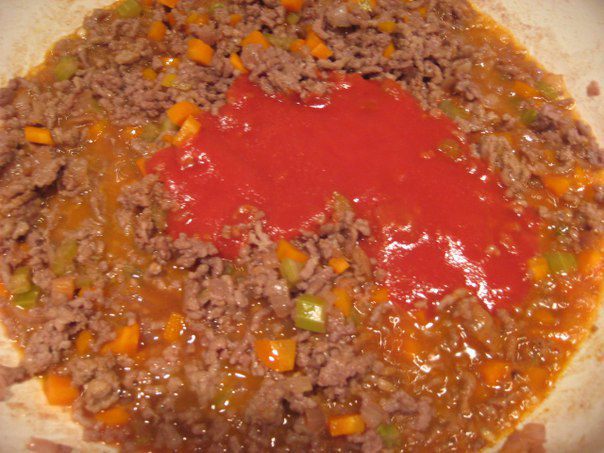 Стручковая фасоль с мясным рагу