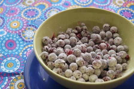 Тарт с брусникой и запеченным ганашем из белого шоколада