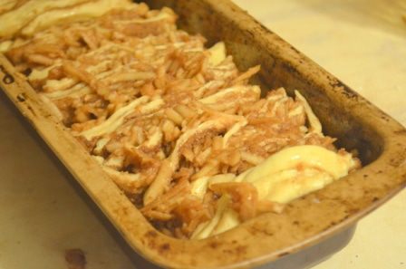 Яблочная гармошка с корицей и какао