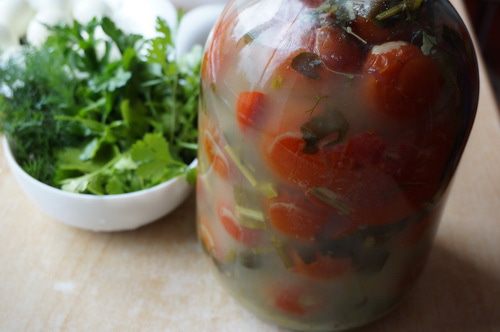 Помидоры в горчичном рассоле