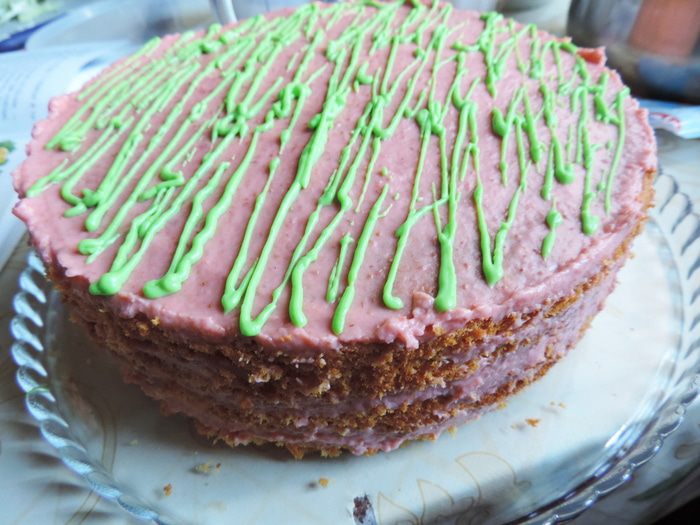 Торт с заварным клубничным кремом (для Елены Ковач)