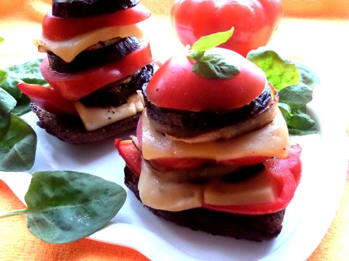 Овощные башенки с сыром