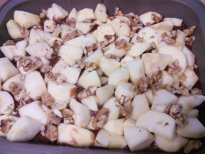 Брауни с яблоками 