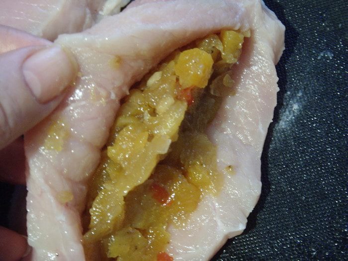 Свиные кармашки с абрикосовым чатни