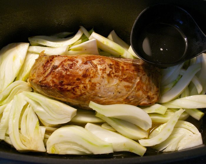 Филе с фенхелем под апельсиновым соусом 