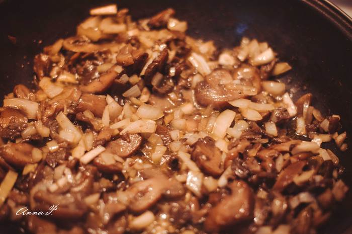 Лазанья сырная с грибами