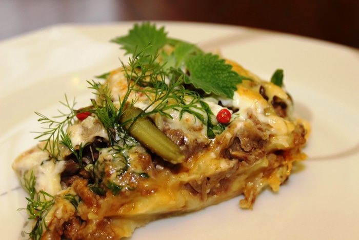 Запеканка с двойным мясом