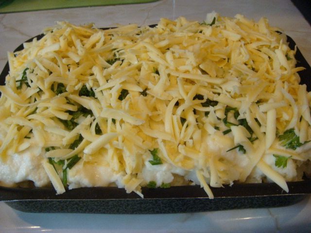 Запеканка из цветной капусты с курицей