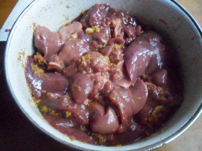 Куриная печень со специями