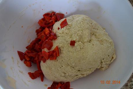 Булочки с творогом и запеченным сладким перцем