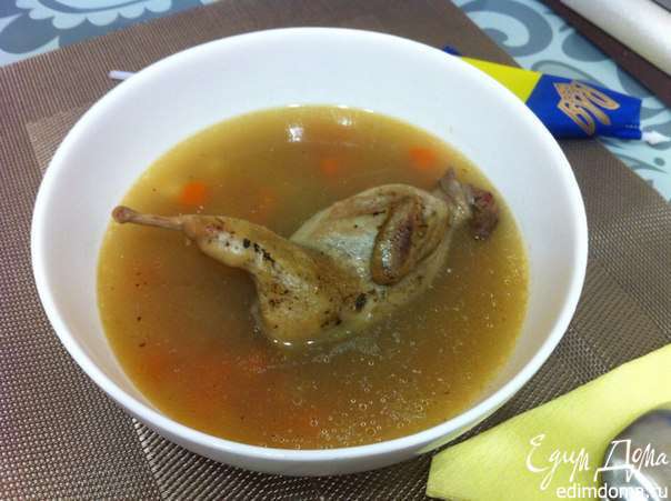 Овощной супчик с перепелкой