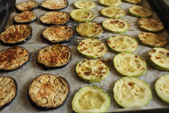 Гриль-салат из кабачков и баклажанов