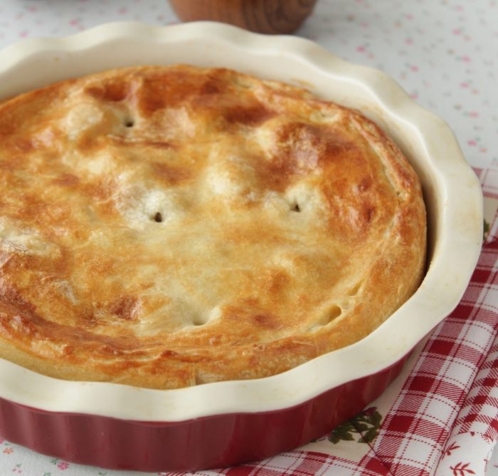 Пирог-суфле с курицей и грибами