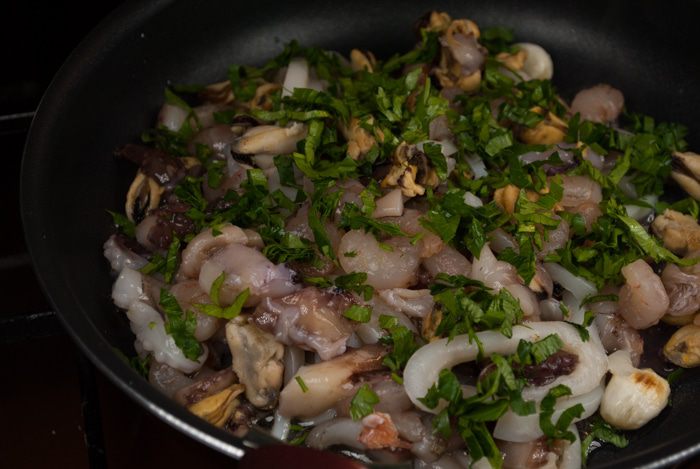 Мафальдине, запеченные в фольге 