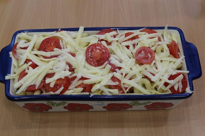 Макаронная запеканка с фасолью
