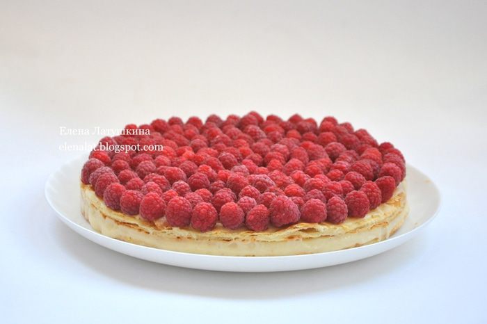 Польский пирог с малиной