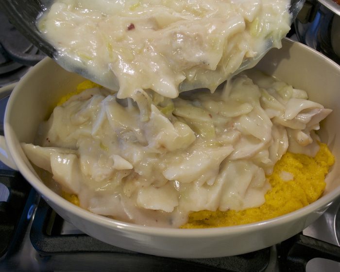 Бакала с полентой