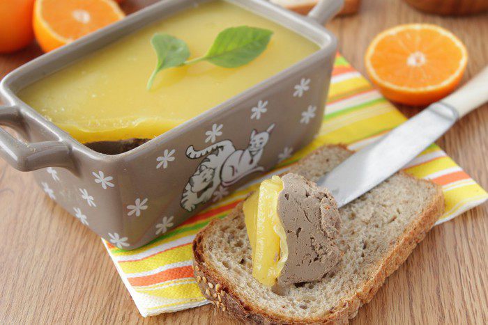 Паштет из  печени с апельсиновым желе