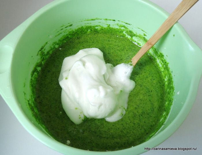 Пирожное Шпинат-малина