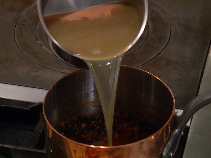 Черный рис с креветками