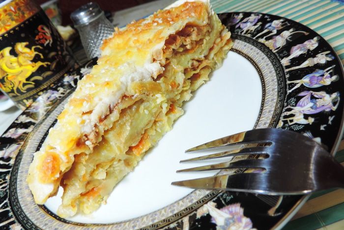 Многослойный пирог-лазанья на лаваше