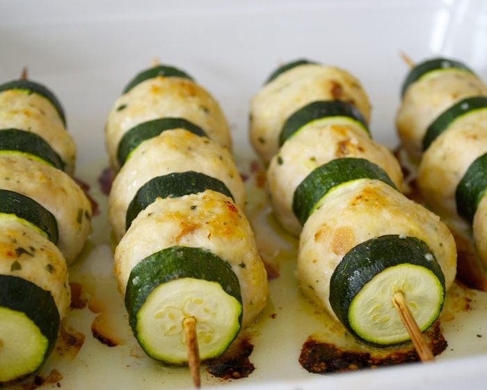 Летние шашлычки с цукини и куриными тефтельками (для Елены Ковач)