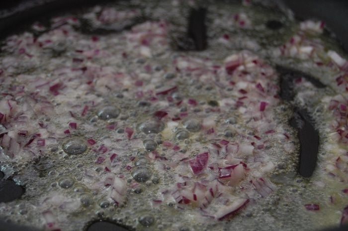 Дважды мускатное ризотто с креветками