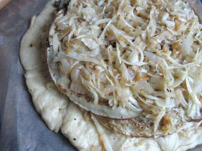  Кулебяка с опятами и капустой