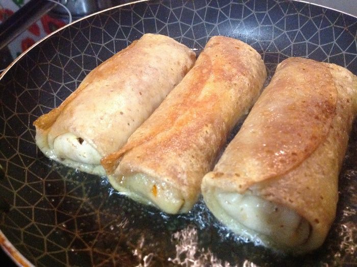 Блинные спринг роллы с курицей и овощами